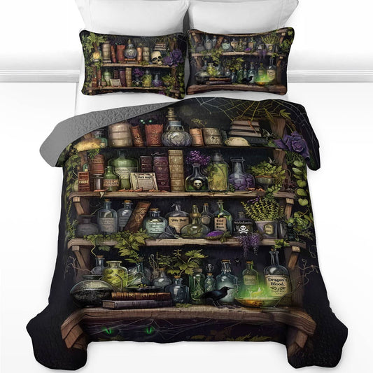 Shineful All Season Quilt 3-Piece Set Halloween Witch’s Potion