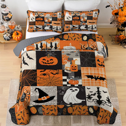 Shineful All Season Quilt 3-Piece Set Spooky Patchwork