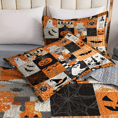 Shineful All Season Quilt 3-Piece Set Spooky Patchwork