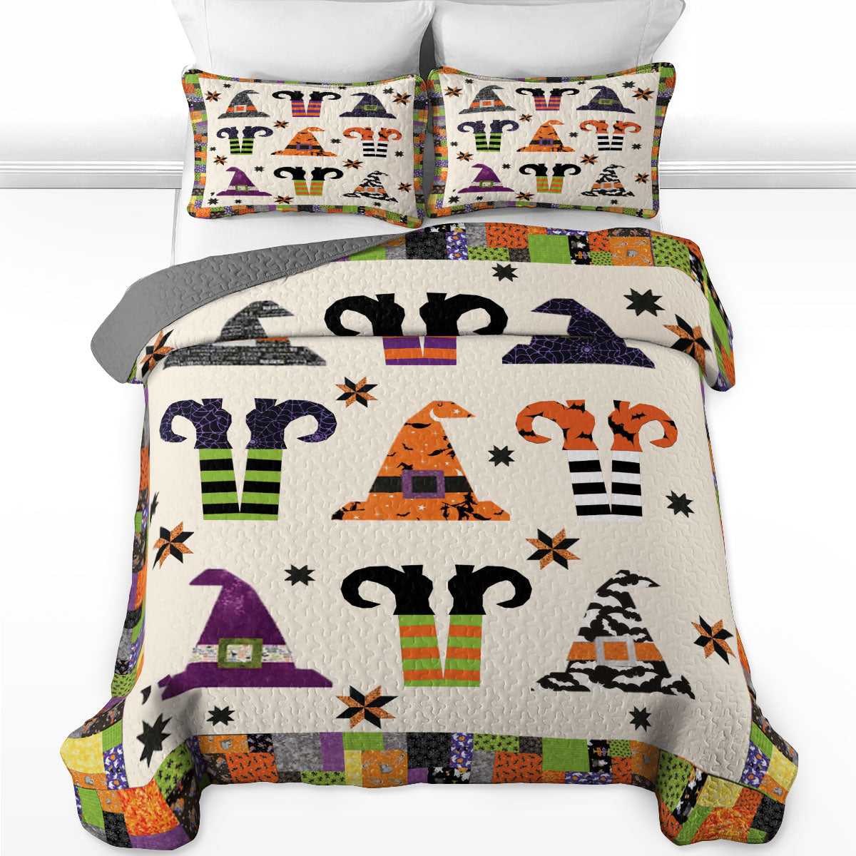 Shineful All Season Quilt 3-Piece Set Halloween Spooky Chic