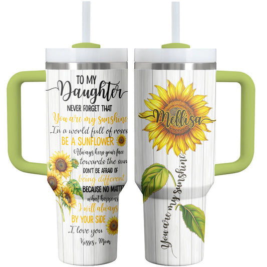 To My Daughter Sunflower Shineful Glossy Tumbler You're My Sunshine