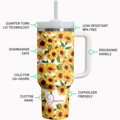 Shineful Tumbler Sunflower Personalized Brightful Sunflowers