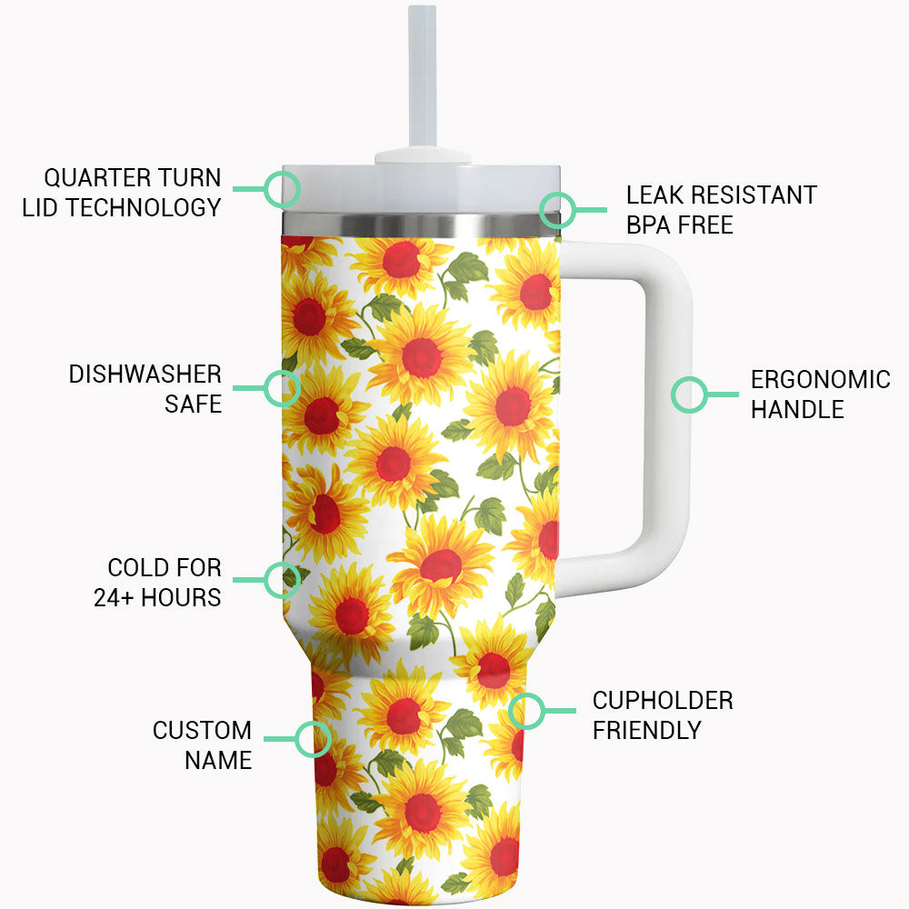 Shineful Tumbler Sunflower Pattern