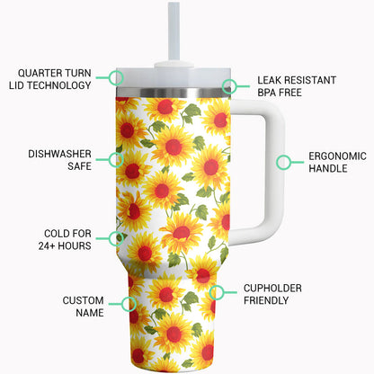 Shineful Tumbler Sunflower Pattern