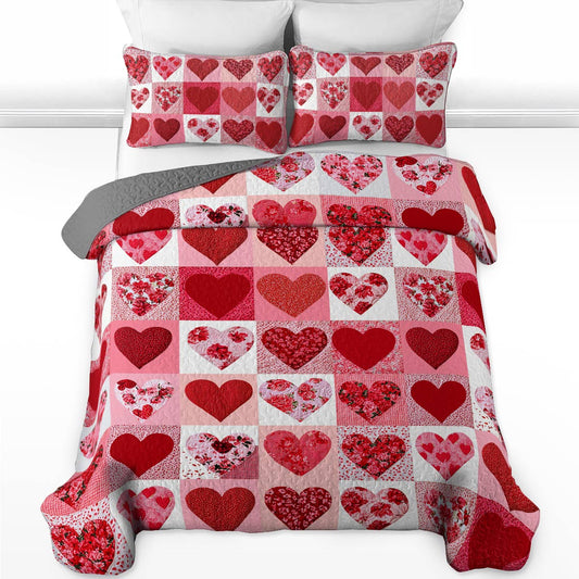 Shineful All Season Quilt 3-Piece Set Gorgeous Heart