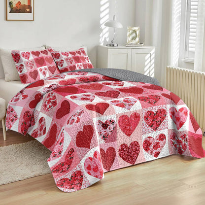 Shineful All Season Quilt 3-Piece Set Gorgeous Heart