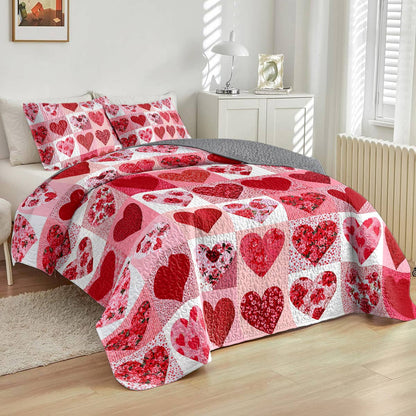 Shineful All Season Quilt 3-Piece Set Gorgeous Heart