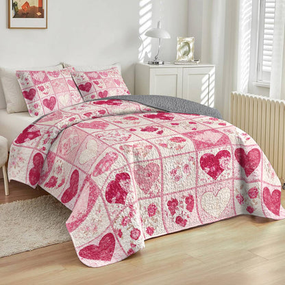 Shineful All Season Quilt 3-Piece Set Sweet Love Flowers