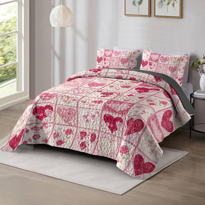 Shineful All Season Quilt 3-Piece Set Sweet Love Flowers