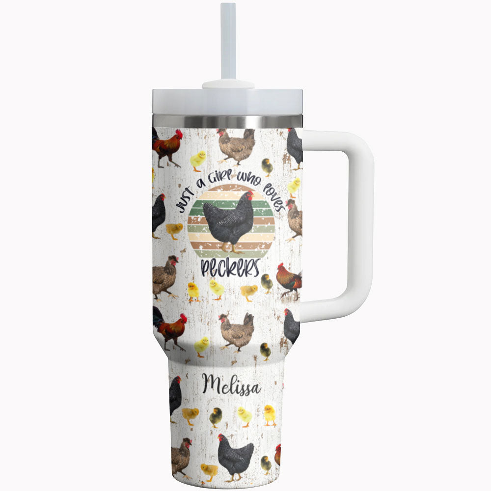 Chicken Tumbler Shineful Just A Girl Who Loves Peckers