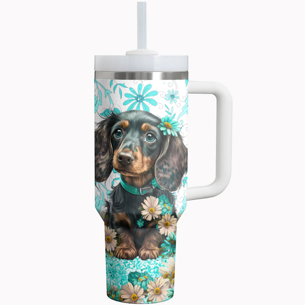 Dachshund Shineful Tumbler 40/30oz Doxie Blossom