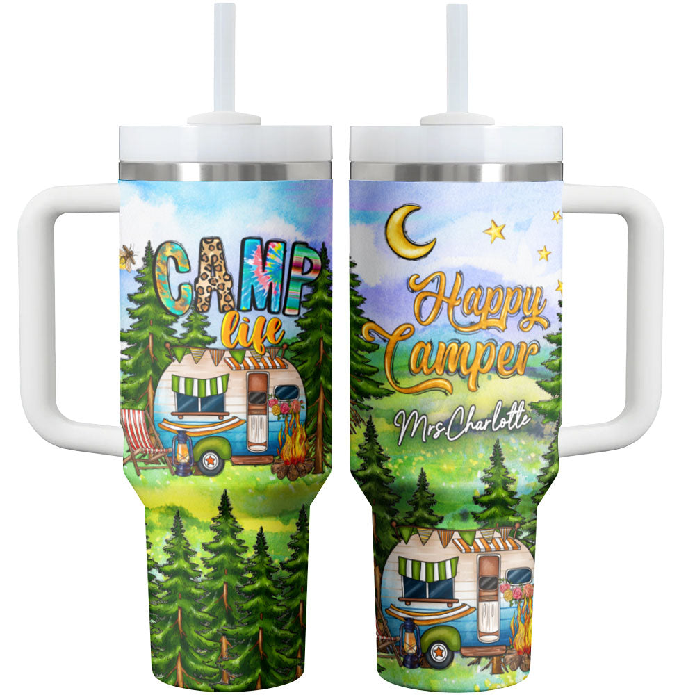 Camping Shiny Tumbler Camp Leben personalisiert