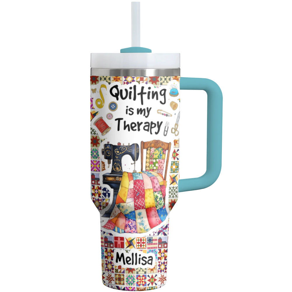 Sewing Lover Tumbler Personalized Quilting Is My Therapy