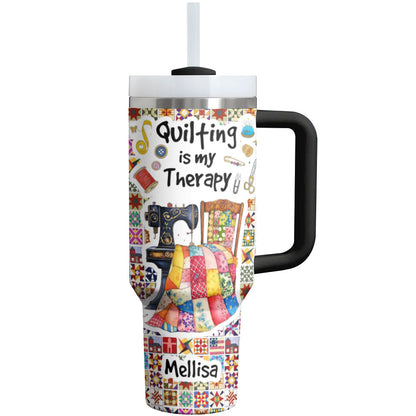 Sewing Lover Tumbler Personalized Quilting Is My Therapy