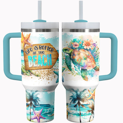 Turtle Shineful Tumbler Life Is Better At The Beach