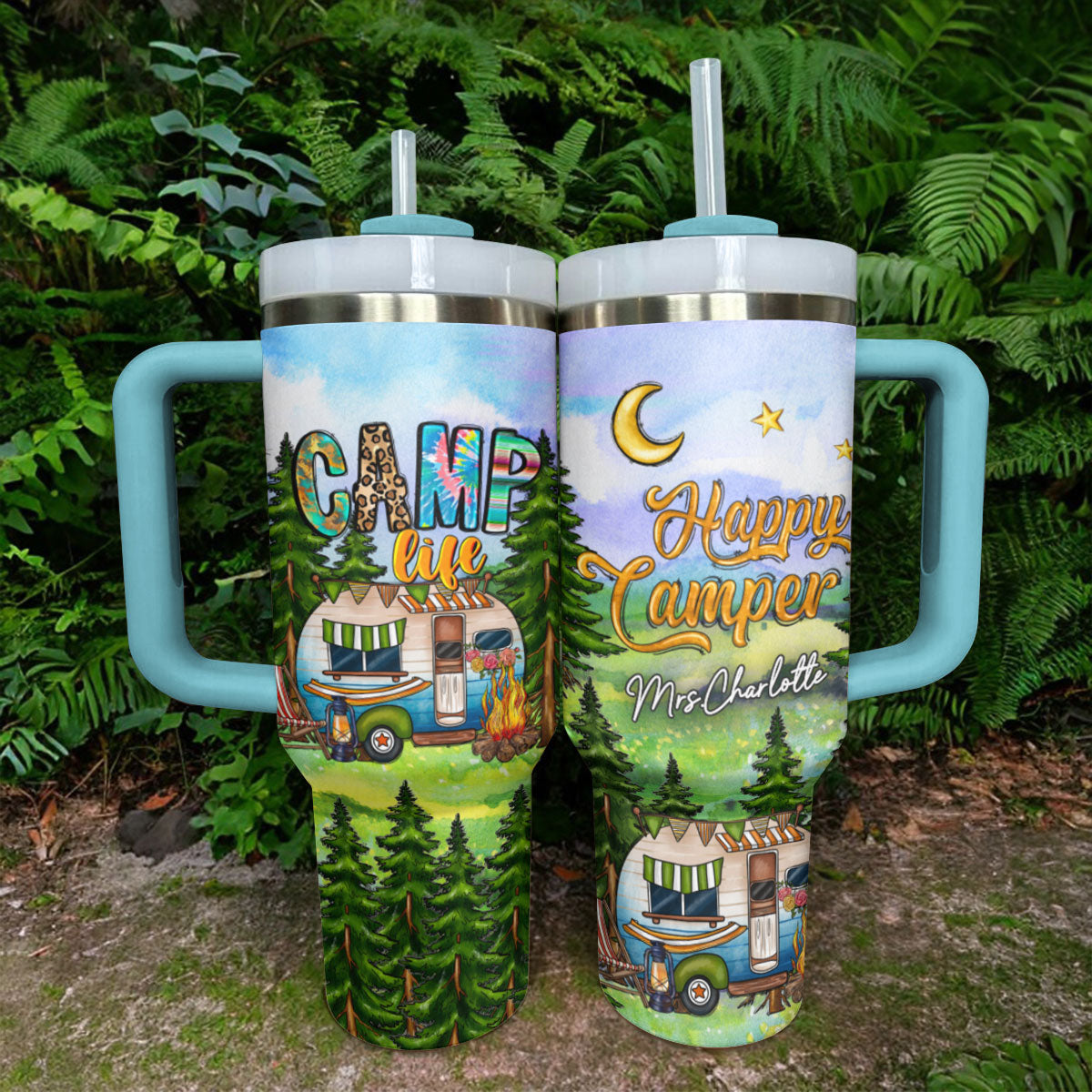 Camping Shiny Tumbler Camp Leben personalisiert