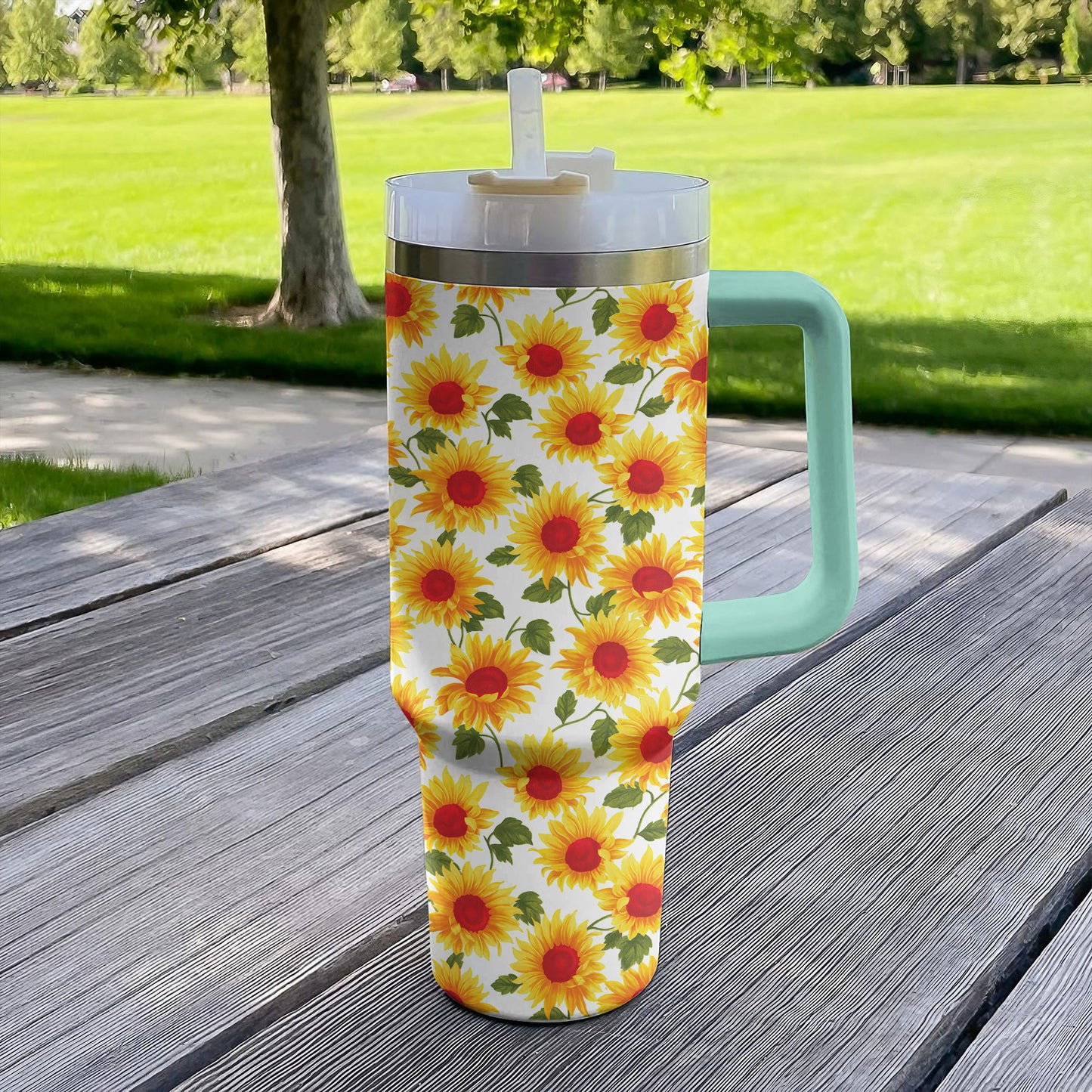 Shineful Tumbler Sunflower Pattern