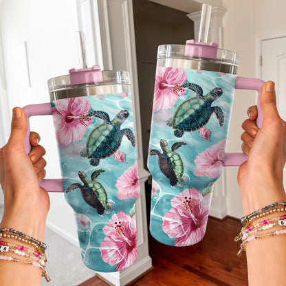 Shineful Tumbler Hibiscus Turtle Paradise