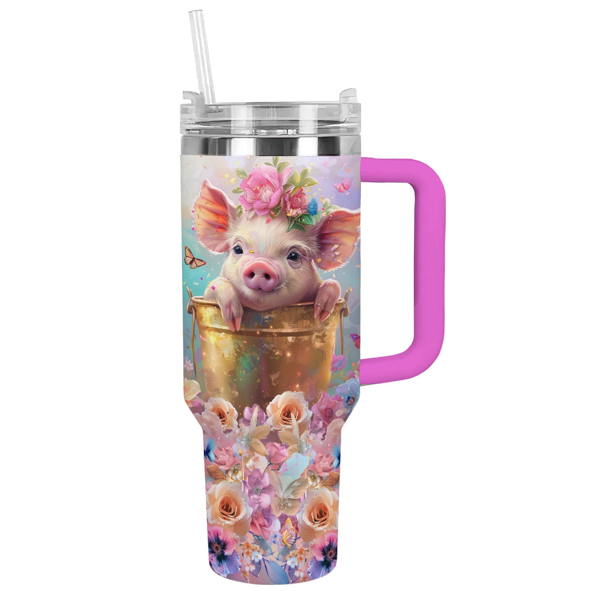 Shineful Tumbler Enchanted Floral Piglet