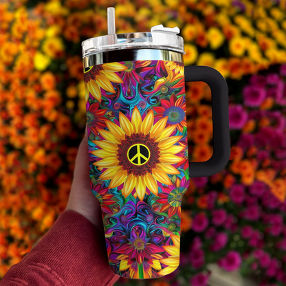 Hippie 40 Oz Shineful™ Tumbler Colorful Flower Mn8 40Oz