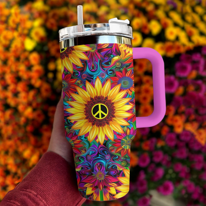 Hippie 40 Oz Shineful™ Tumbler Colorful Flower Mn8 40Oz