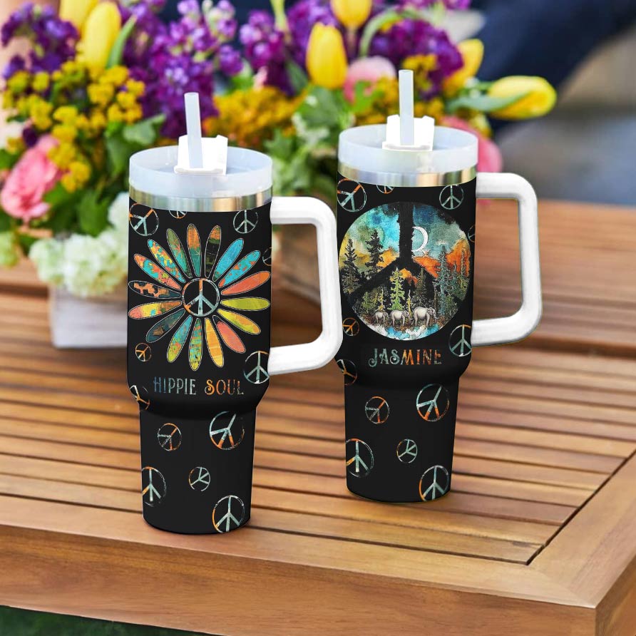 Hippie Personalized 40 Oz Shineful™ Tumbler Spirit Tl10 White 40Oz