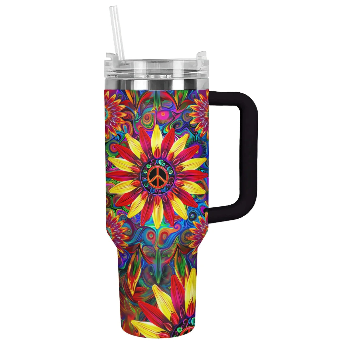 Hippie 40 Oz Shineful™ Tumbler Floral Peace Mn8 40Oz