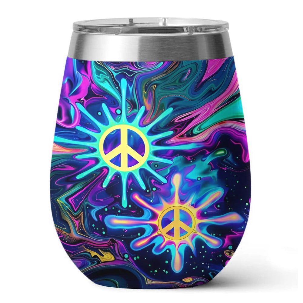 Shineful Wine Tumbler Hippie Amazing Color