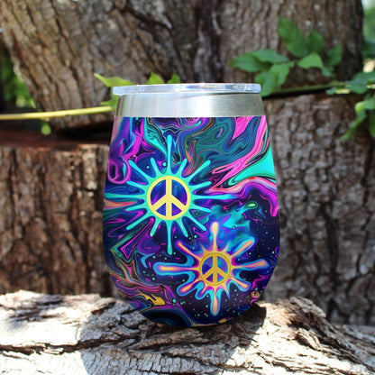 Shineful Wine Tumbler Hippie Amazing Color