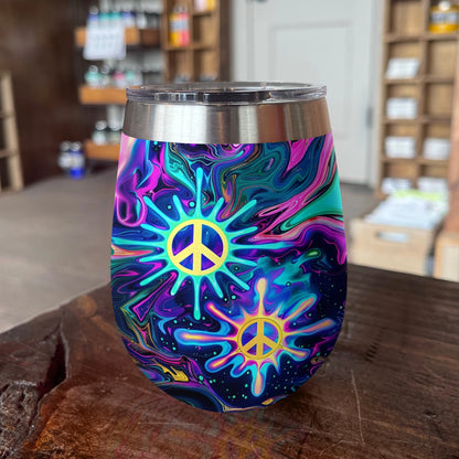 Shineful Wine Tumbler Hippie Amazing Color