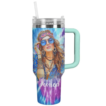 Hippie Personalized 40 Oz Shineful™ Tumbler Cool Girl Tl10 40Oz