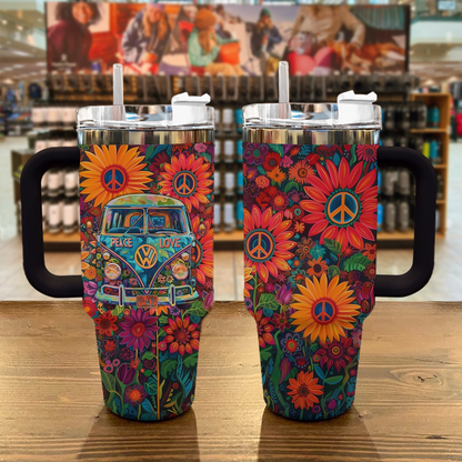 Van hippie fleuri Shineful Tumbler