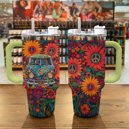 Van hippie fleuri Shineful Tumbler