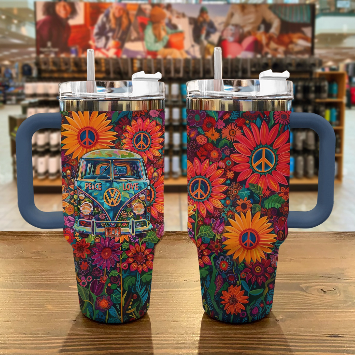 Van hippie fleuri Shineful Tumbler