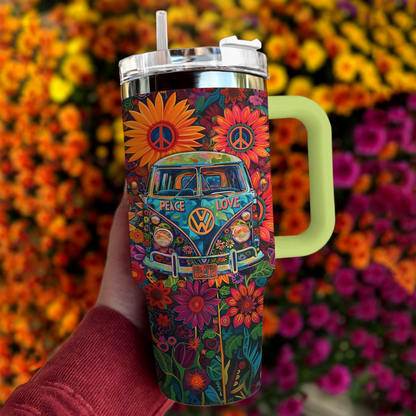 Van hippie fleuri Shineful Tumbler