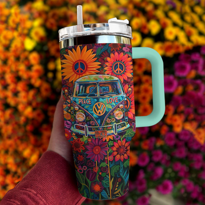 Van hippie fleuri Shineful Tumbler