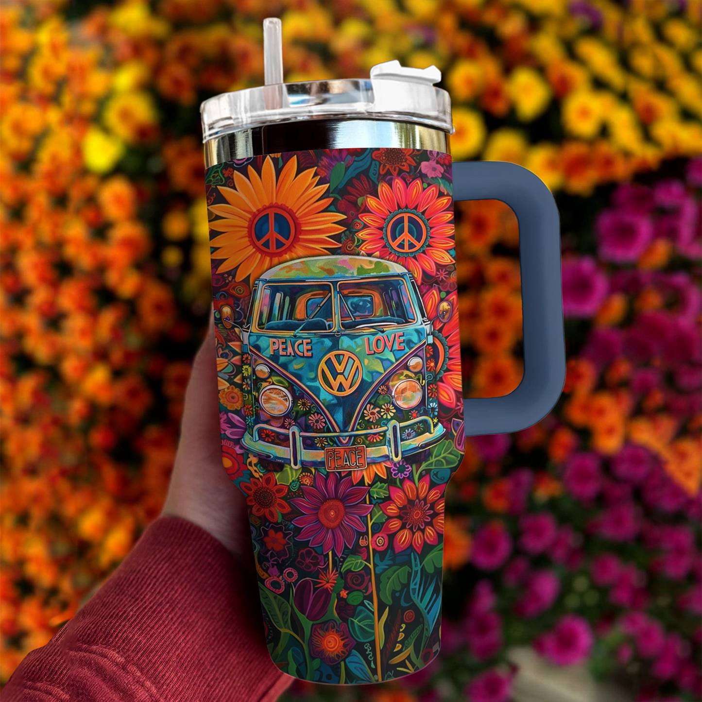 Van hippie fleuri Shineful Tumbler