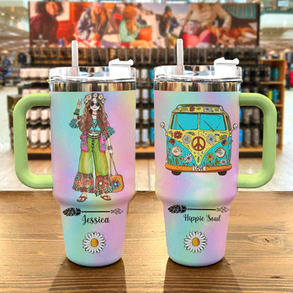 Hippie Personalized Shineful™ Tumbler 40 Oz Soul Ver1 Tl10 Green 40Oz