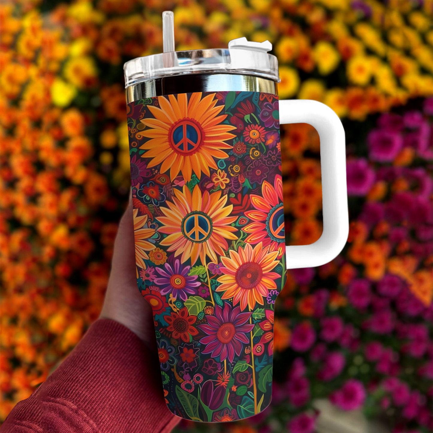 Shineful Tumbler Hippie Flower Garden