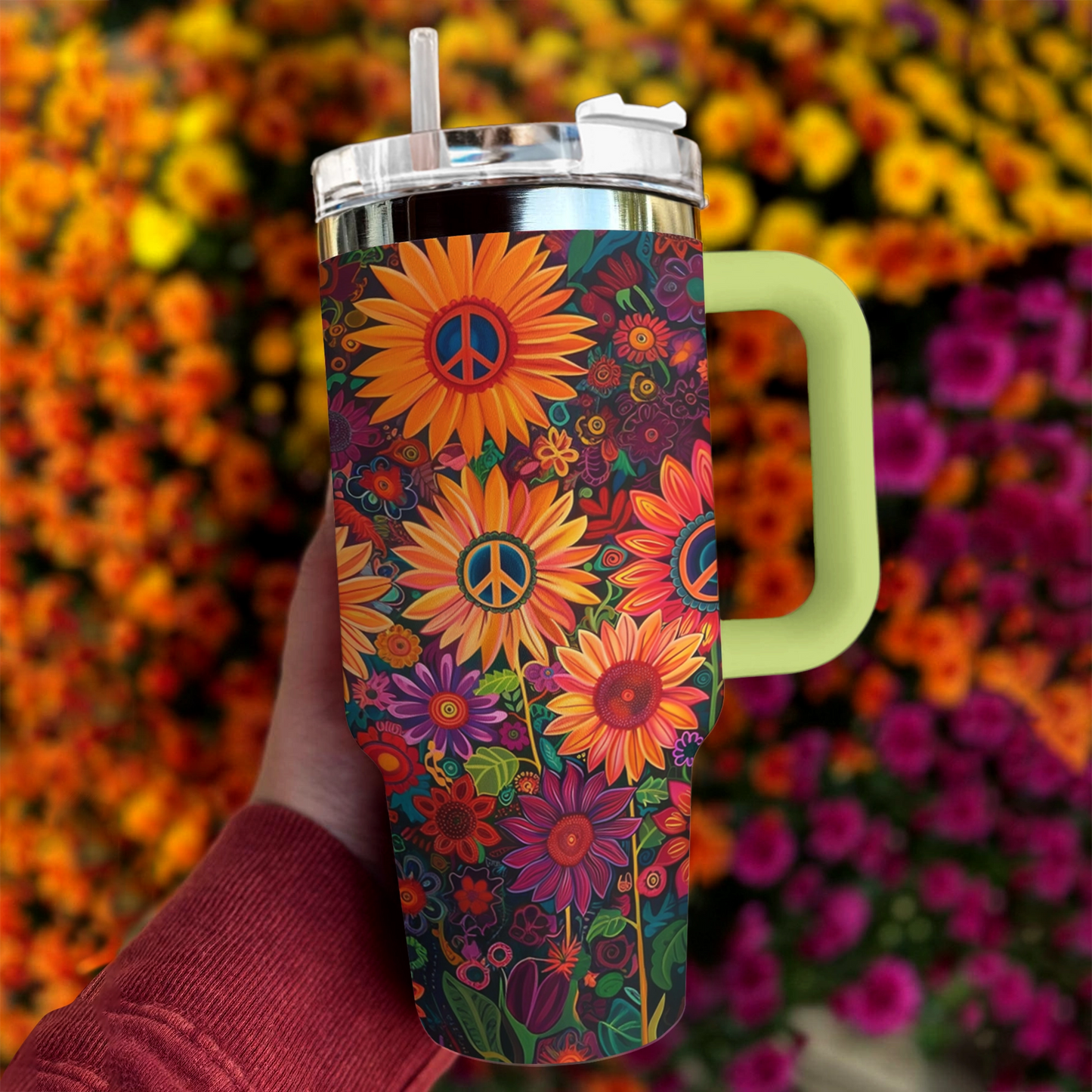 Shineful Tumbler Hippie Flower Garden