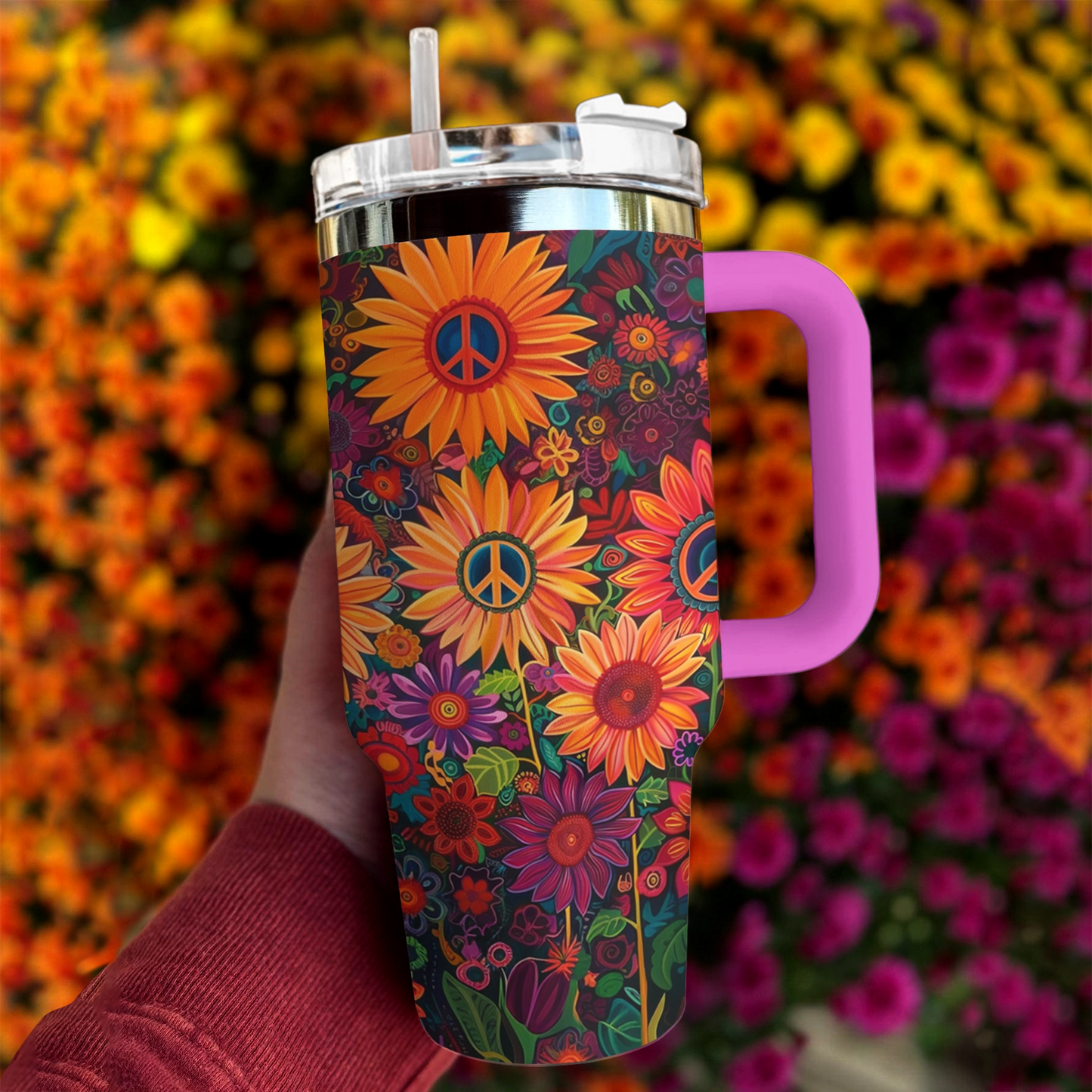 Shineful Tumbler Hippie Flower Garden