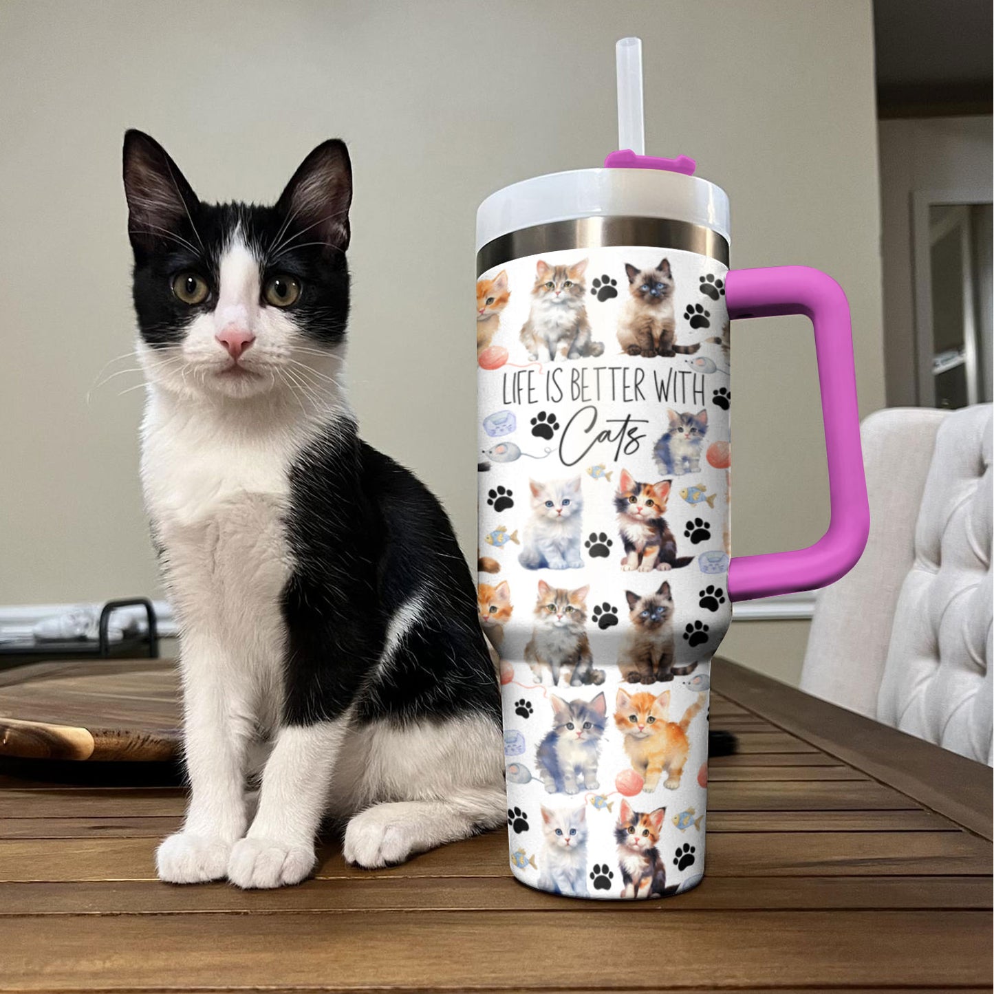 Cat Tumbler Shineful Life Is Better With Cats