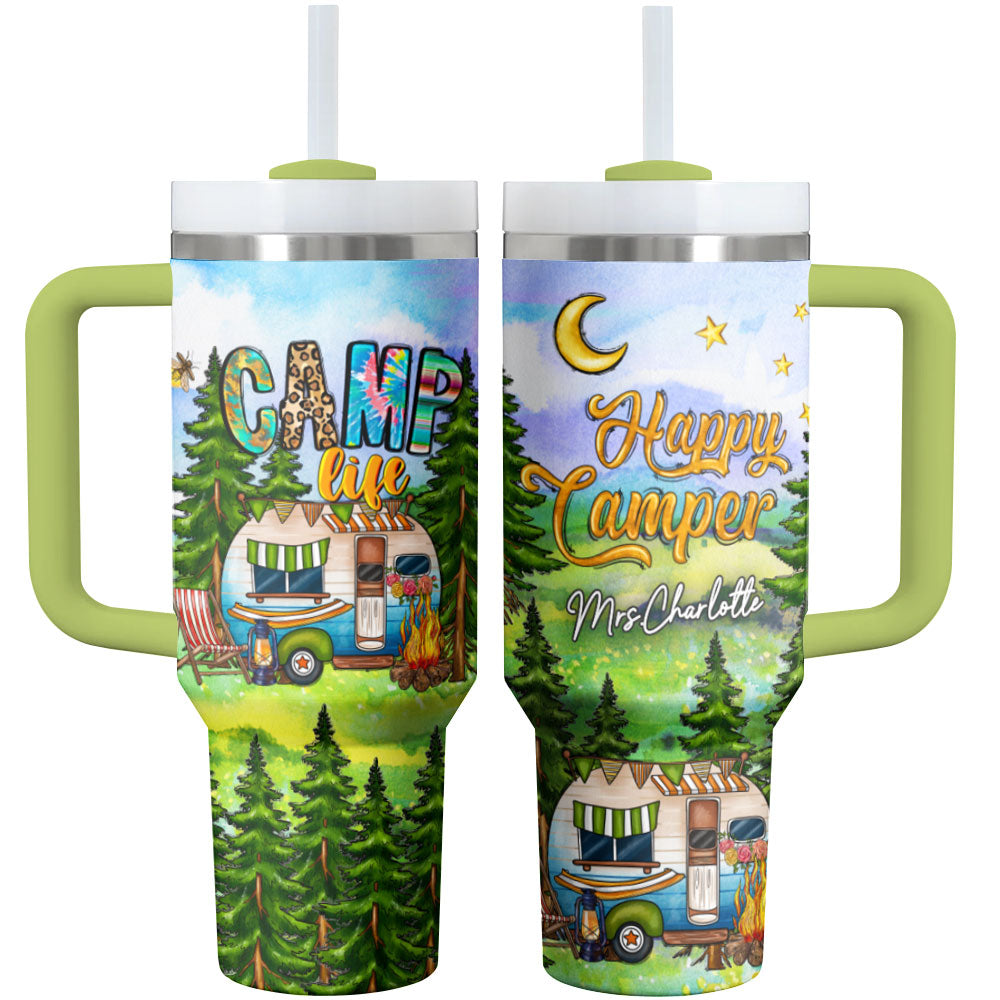 Camping Shiny Tumbler Camp Leben personalisiert