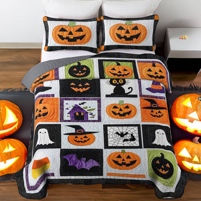 Shineful Flat Print All Season Quilt 3-Piece Set Happy Halloween