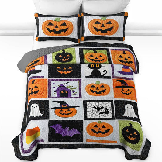 Shineful Flat Print All Season Quilt 3-Piece Set Happy Halloween