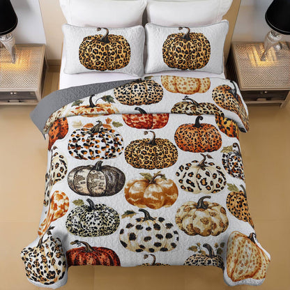 Shineful All Season Quilt 3-Piece Set Charming Pumpkins