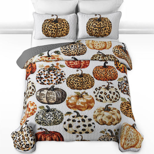 Shineful All Season Quilt 3-Piece Set Charming Pumpkins