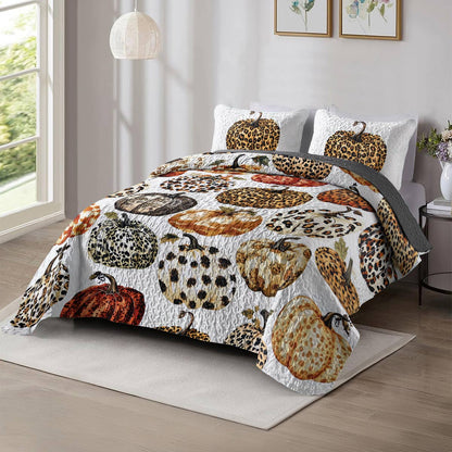 Shineful All Season Quilt 3-Piece Set Charming Pumpkins