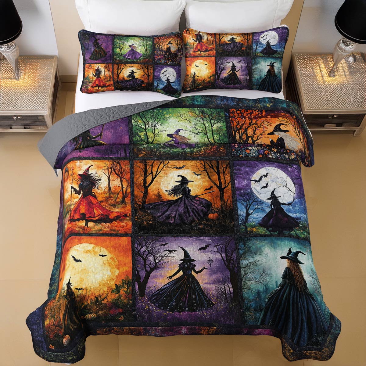 Shineful All Season Quilt 3-Piece Set Witch Beauty