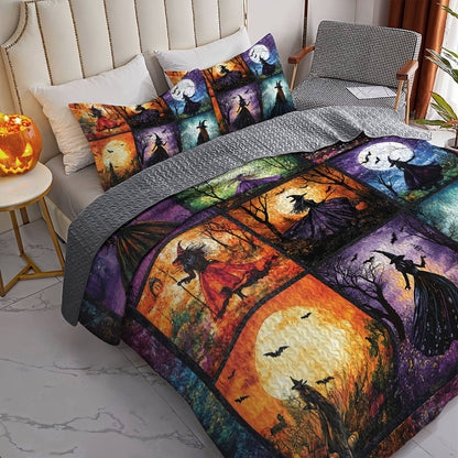 Shineful All Season Quilt 3-Piece Set Witch Beauty